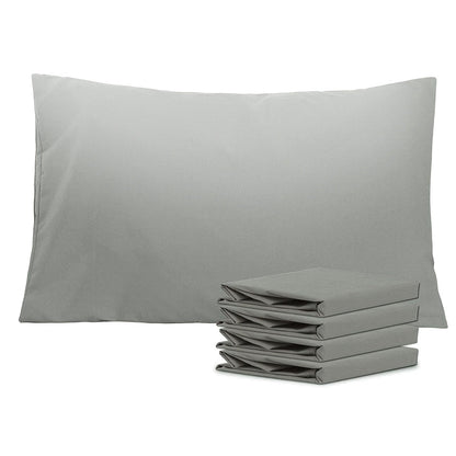 Pillowcases 4 Pack Queen 20x30 – Brushed Microfiber Soft Wrinkle-Free Fade-Resistant Envelope Closure Solid Color 32 Colors