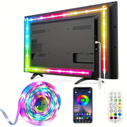RGBIC TV Backlight Strip Lights for 10-85 Inch TV & Monitor, USB Powered Smart LED Bias Lighting with App Control