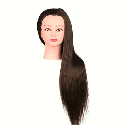 Cosmetology Manikin Head for Hair Styling Braiding Practice – Adult Mannequin Head Real Hair Makeup Display Salon Training Tool for Students
