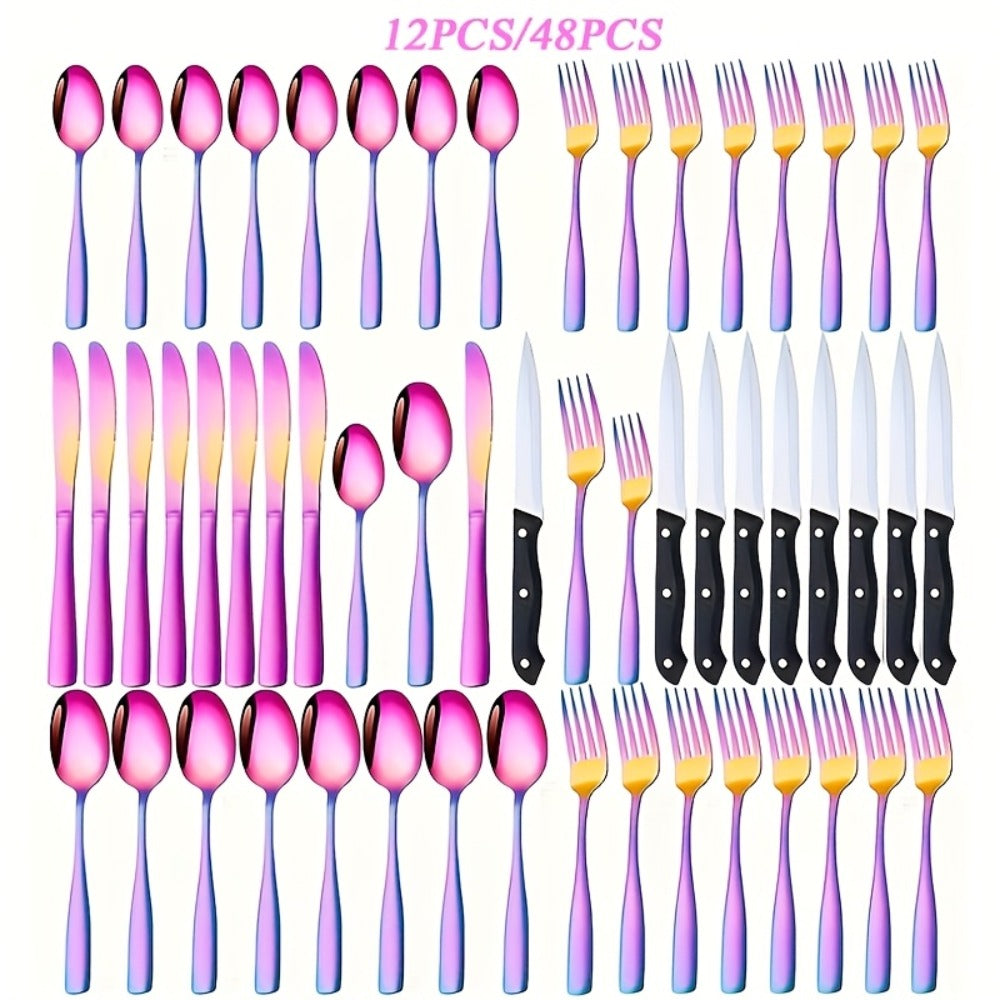 Stainless Steel Flatware Set, Mirror-Polished Cutlery Set for Home & Hotel, Gift Box Included, Silverware for Parties