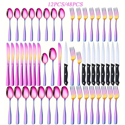 Stainless Steel Flatware Set, Mirror-Polished Cutlery Set for Home & Hotel, Gift Box Included, Silverware for Parties