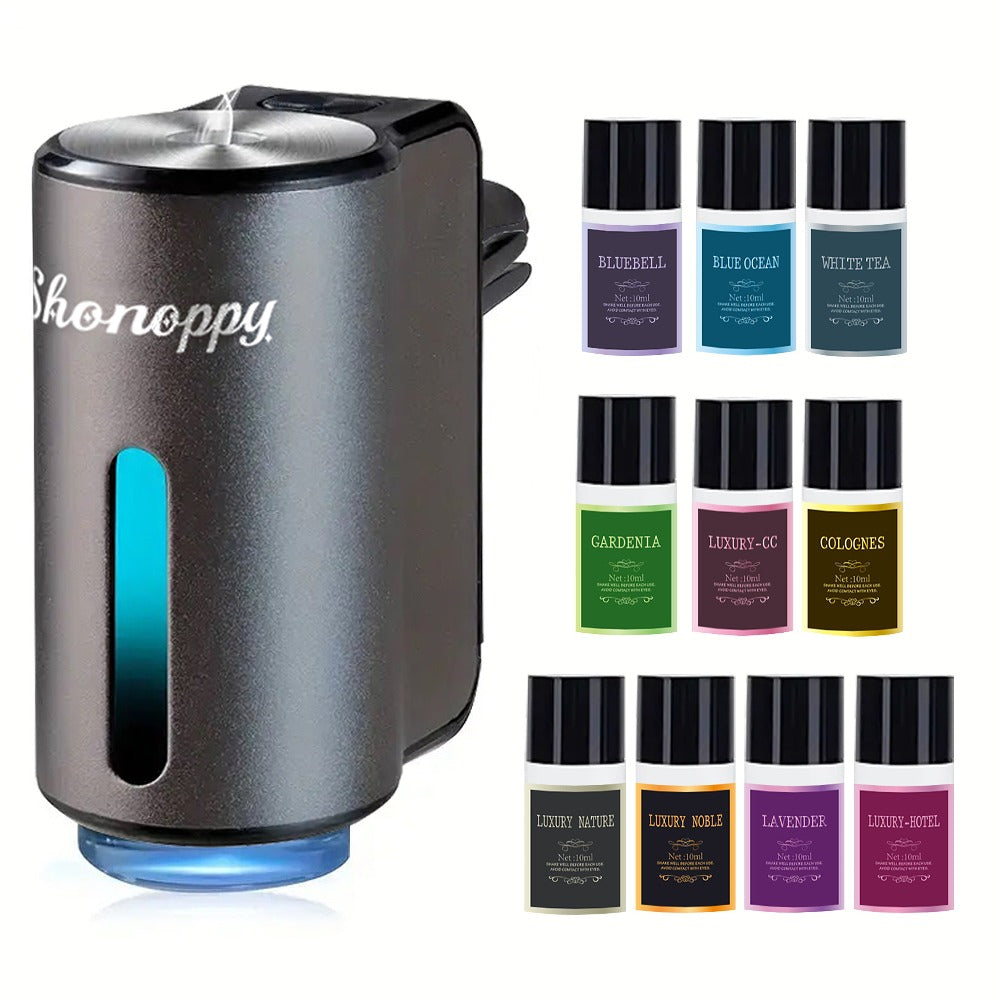 Car Air Freshener Diffuser USB Aromatherapy Humidifier with 3 6 10 Bottles Essential Oils for Entryways, Bedrooms and Living Spaces