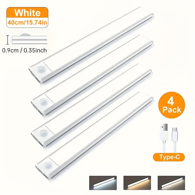 LED Motion Sensor Light USB-C Rechargeable 3 Color Temperatures Stepless Dimming Wireless for Entryways, Bedrooms and Living Spaces