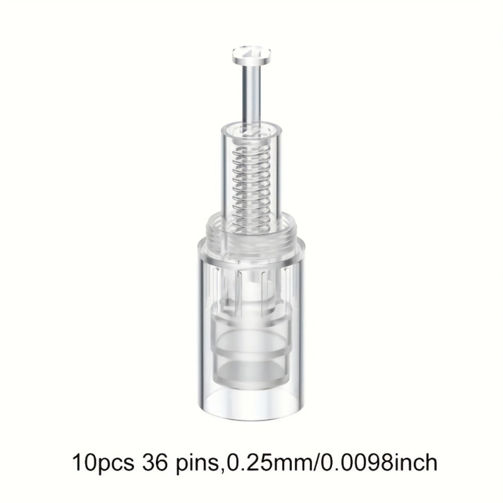 Microneedling Cartridges 10pcs Replacement Needle Tips for Derma Pen, 12 Pin 36 Pin R-Nano 0.25mm Screw-Lock