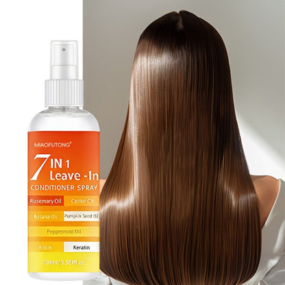 7-in-1 Leave-In Hair Essence Spray for Women - Anti Frizz Shine Boost Heat Protection Deep for Bath Time, Home Spa and Personal Care