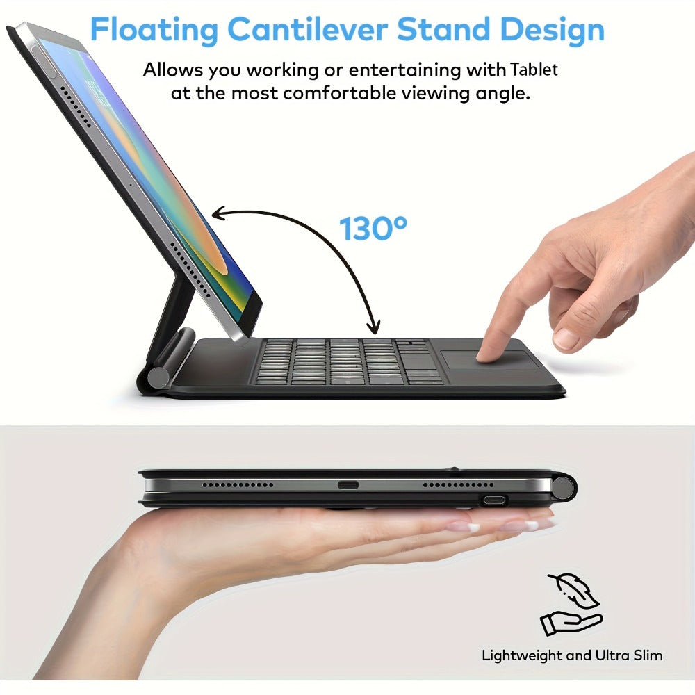 iPad 10th Gen Keyboard Case with Backlit Magic-Style Magnetic Keyboard, Multi-Touch Trackpad, Cantilever Stand