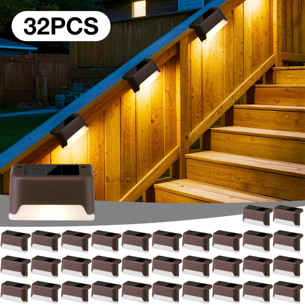 Solar Step Lights IP65 Waterproof – LED Deck Lights for Outdoor Stairs, Fence & Pathway, Auto On/Off Dusk to Dawn