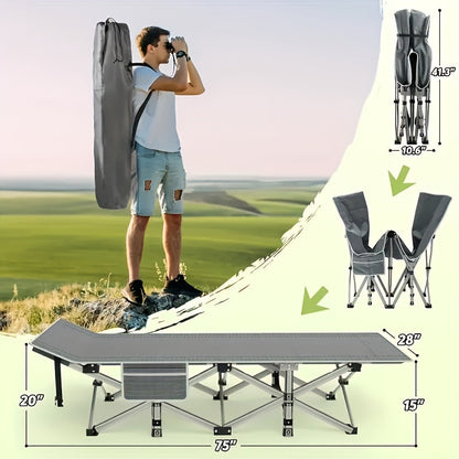 Heavy Duty Folding Bed 500 600 700 LBS Capacity Extra Large Portable Camping Cot Guest Bed with Optional Mattress Sturdy Steel Frame Flip-Up
