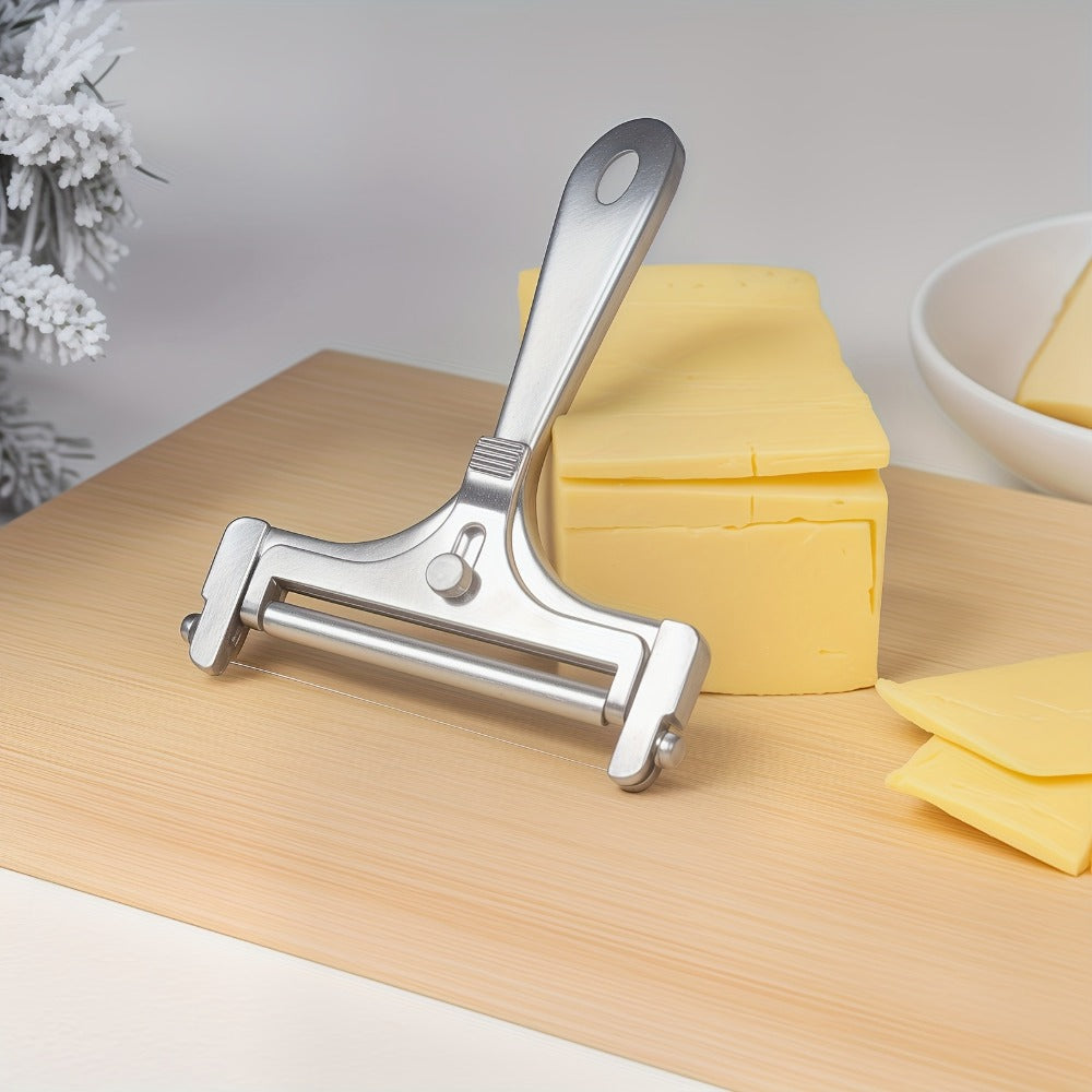 Cheese Slicer Adjustable Thickness 2-Pack, Stainless Steel Wire Cheese Cutter for Hard & Cheese
