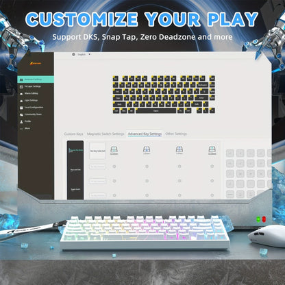 Hall Effect Mechanical Gaming Keyboard Attack Shark R82HE 80%, 0.005mm Rapid Trigger, 8000Hz Polling Rate