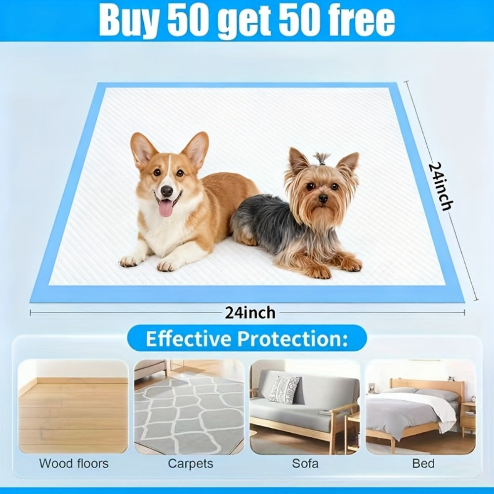Super Dog Training Pads XL XXL, Thick Leak-Proof Pet Pee Pads & Adult Incontinence Underpads, Buy 50 Get 50 Free