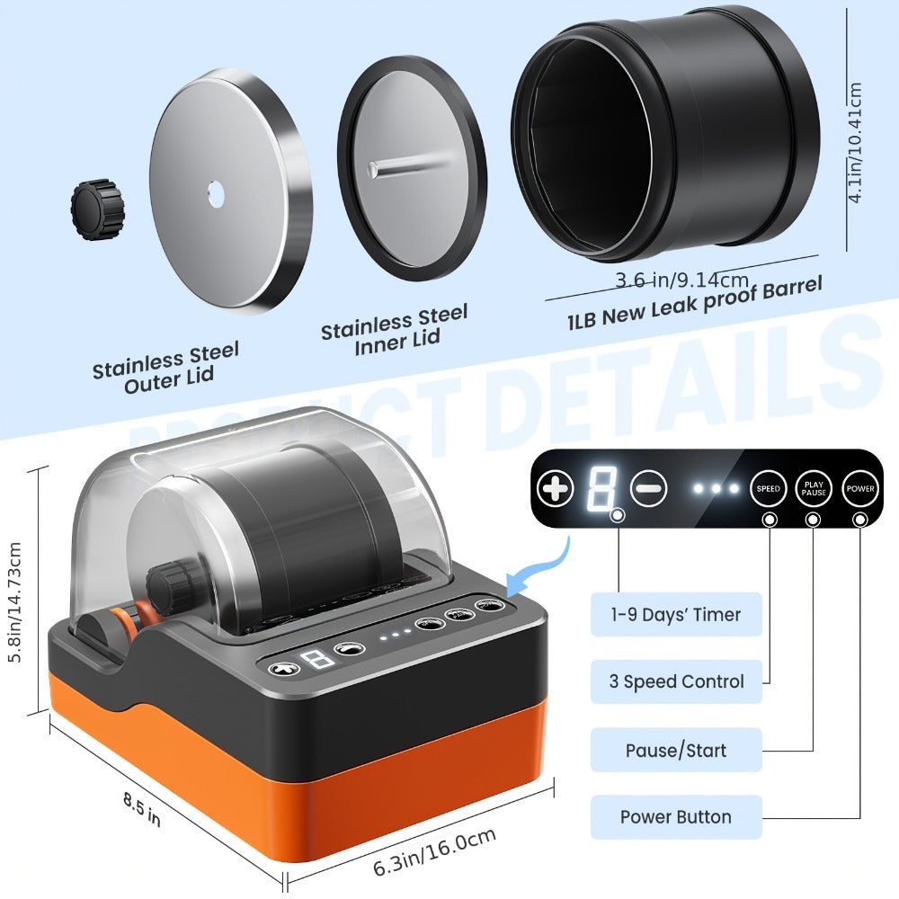 Rock Tumbler Kit for Kids & Adults 3-Speed Motor 9-Day Timer Rock Polisher with the Listed Color, Size or Set Options for Everyday Use