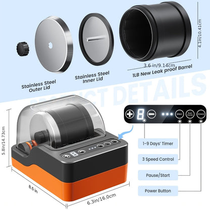 Rock Tumbler Kit for Kids & Adults 3-Speed Motor 9-Day Timer Rock Polisher with the Listed Color, Size or Set Options for Everyday Use