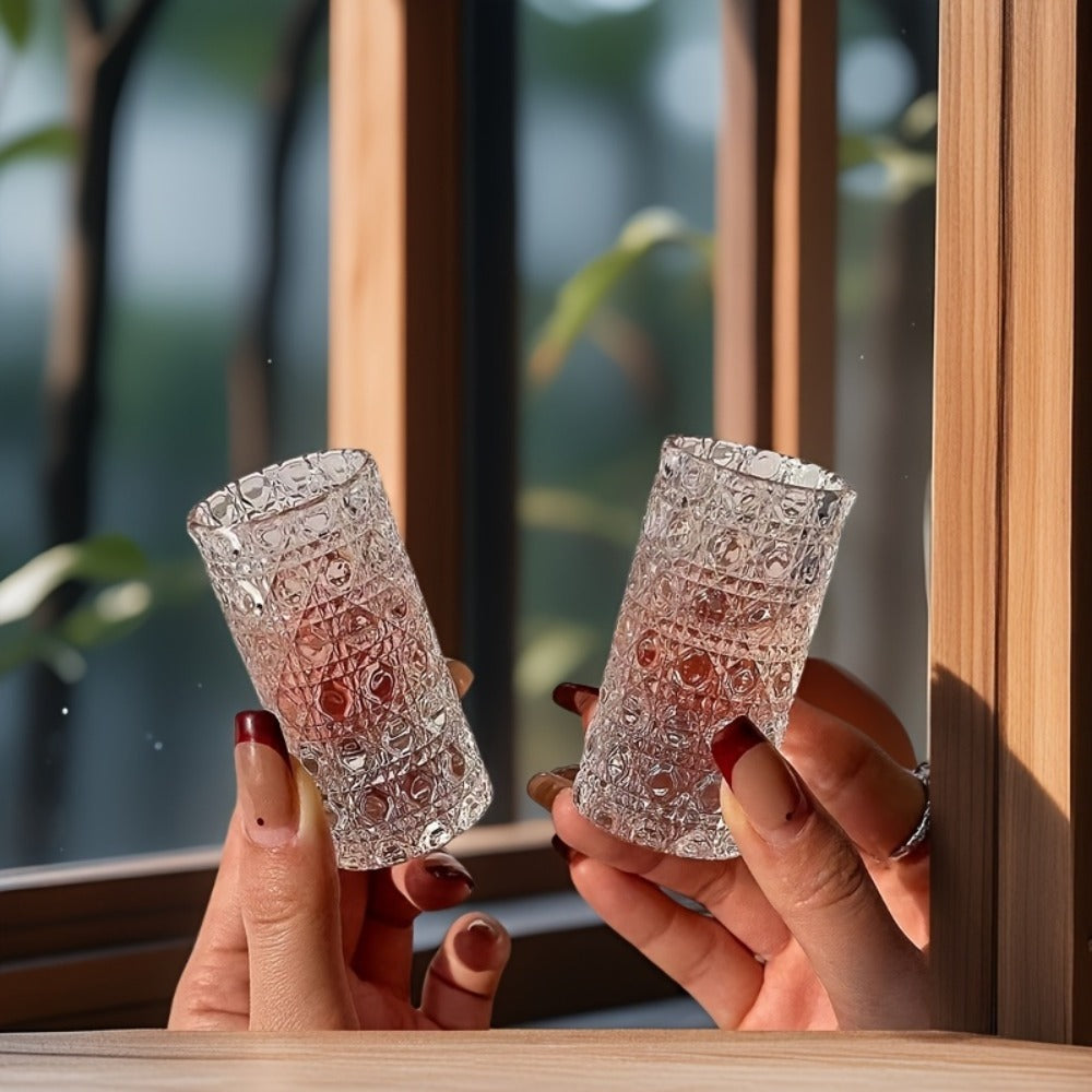 Shot Glass Set Diamond Engraved – Whiskey Vodka Tequila Glasses for Parties Weddings Home Bar Entertaining Reusable Barware Gift