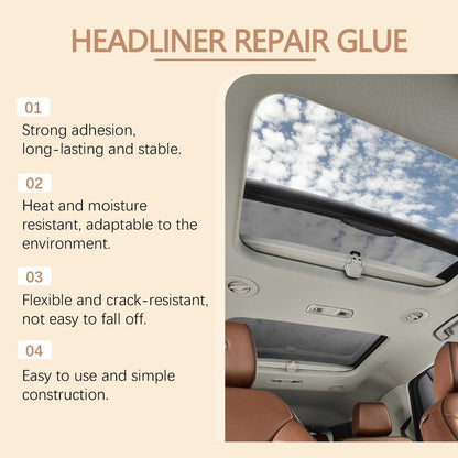 Car Headliner Repair Adhesive by Prismix, 125ml Can with Brush for Fabric and Interior Panel Application