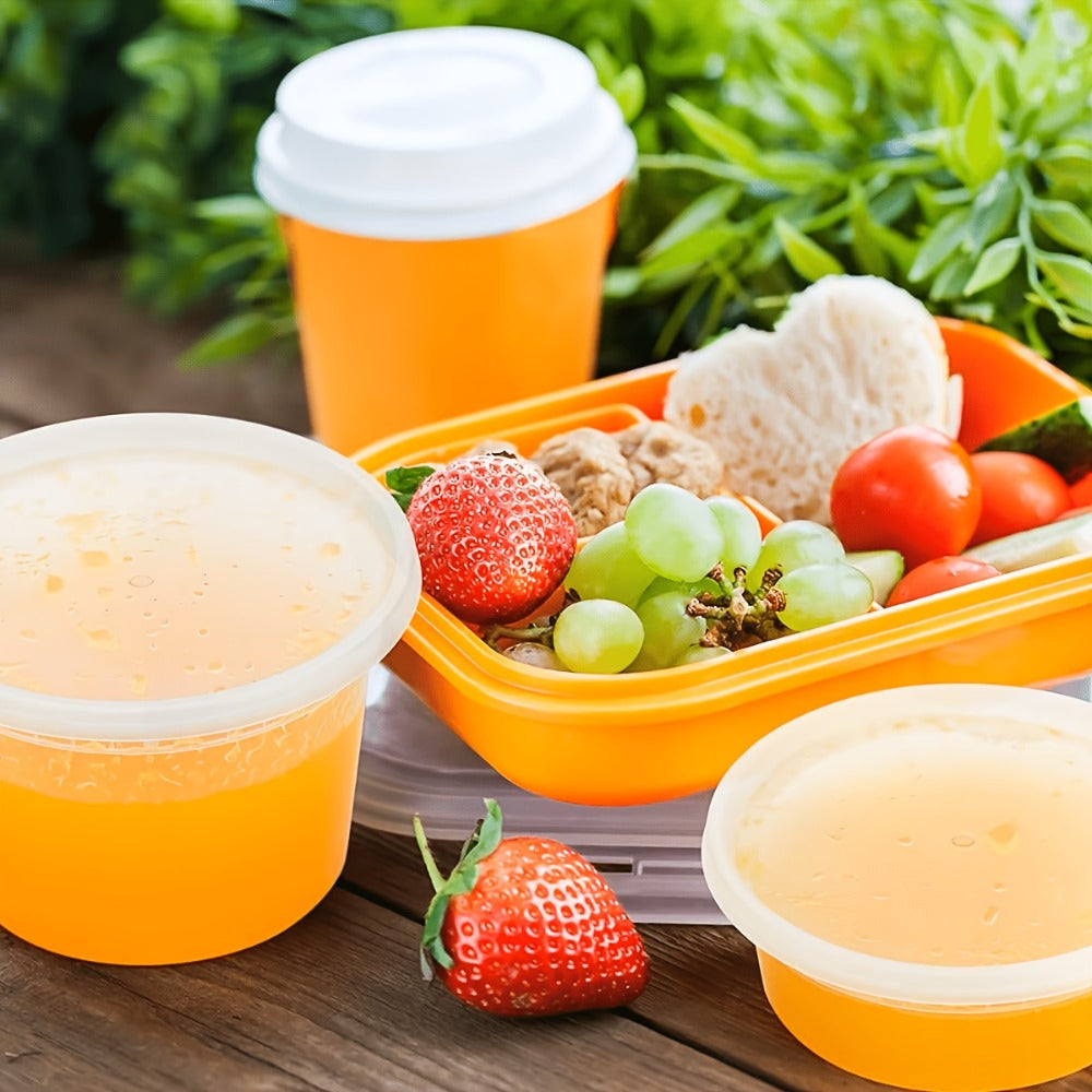 Deli Container Food Storage Organizer 48-Piece 16oz Set with 24 Round Cups and 24 Fitted Lids