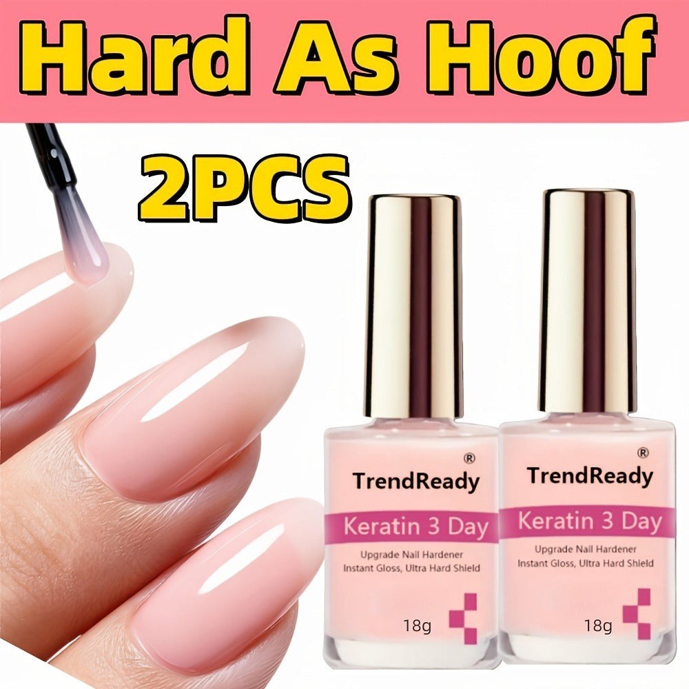 Colored Nail Hardener Set Pink White Yellow – Fast Drying 15ml Nail Strengthener for Weak Splitting Brittle