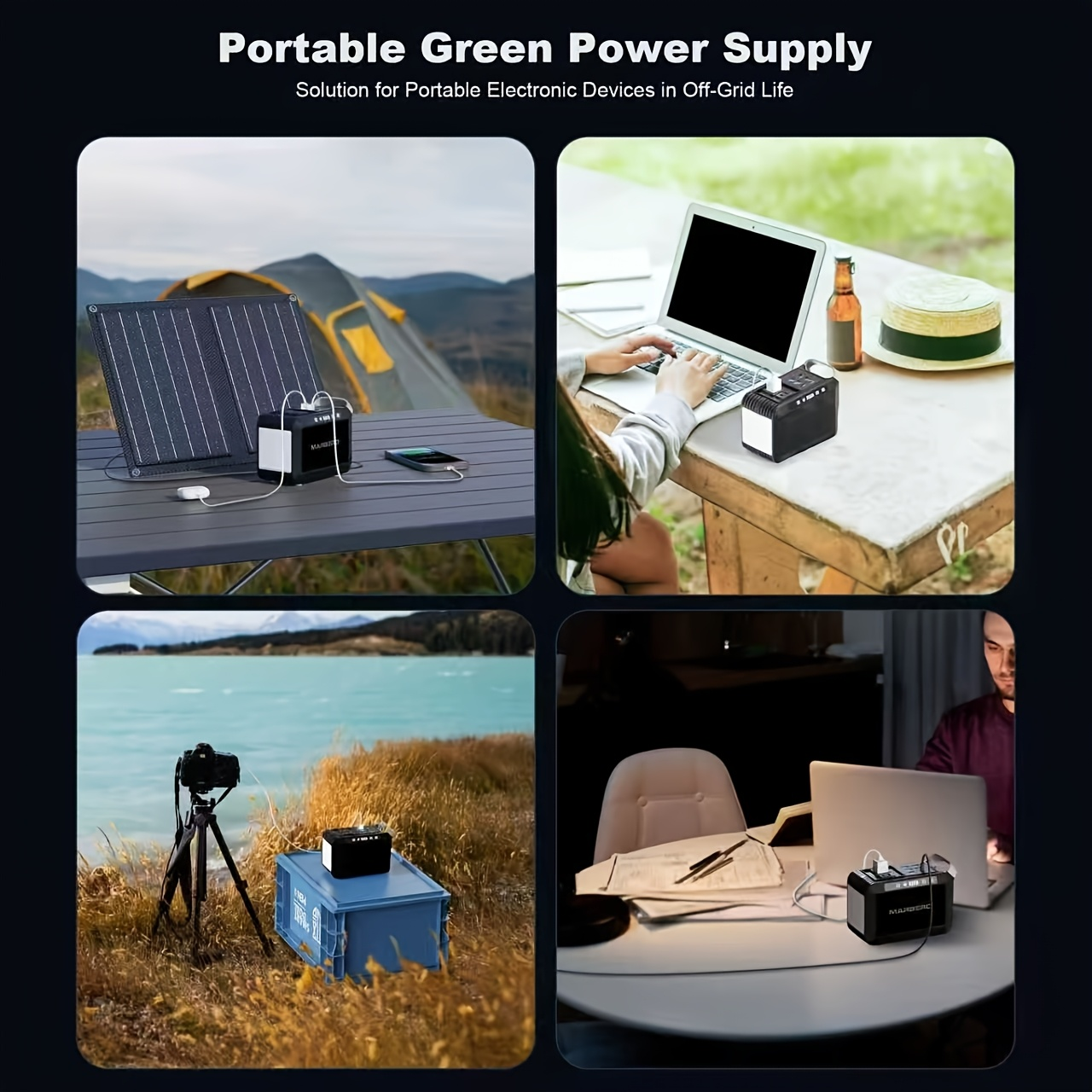 Portable Power Station 88/148/172Wh with AC Outlet 110V, Solar Generator for Camping, USB3.0 QC Fast Charge