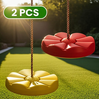 Flower Shaped Outdoor Swing Set 2 Pack Kids Backyard Hanging Swing Seat with the Listed Color, Size or Set Options for Everyday Use