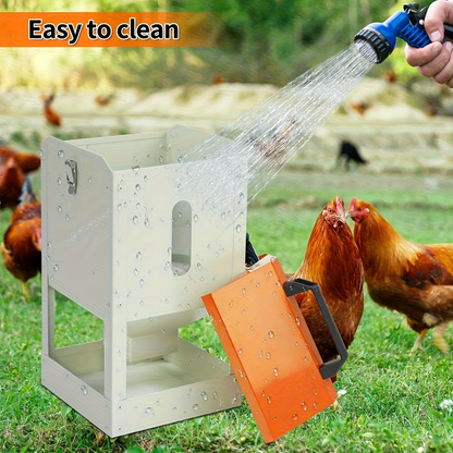 Chicken Feeder Stainless Steel 20 lbs Visible Window Portable Handle