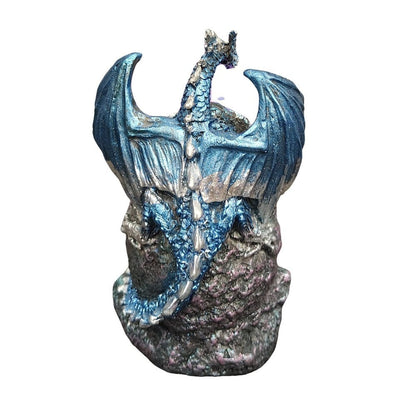 Dragon Figurine Statue Guarding Crystal Cave Polyresin Collectible Home Decor Sculpture Fantasy Dragon for Garden, Patio and Yard Use