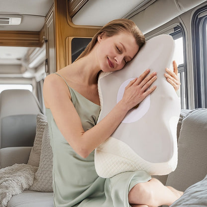 Memory Foam Cervical Pillow Contour Neck Support Orthopedic Bed Pillow for Side Back Stomach Sleepers with Cooling Pillowcase Queen King