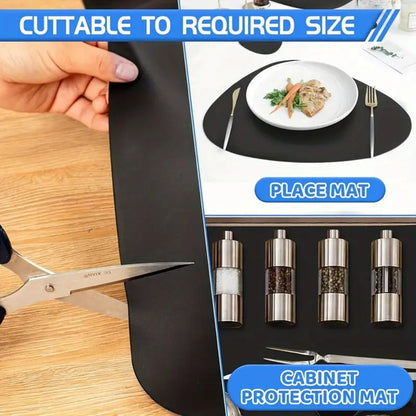 Kitchen Counter Mat Heat Resistant Countertop Protector Pad Extra Large Cuttable Mat for Home Cooking, Dining and Outdoor Meals