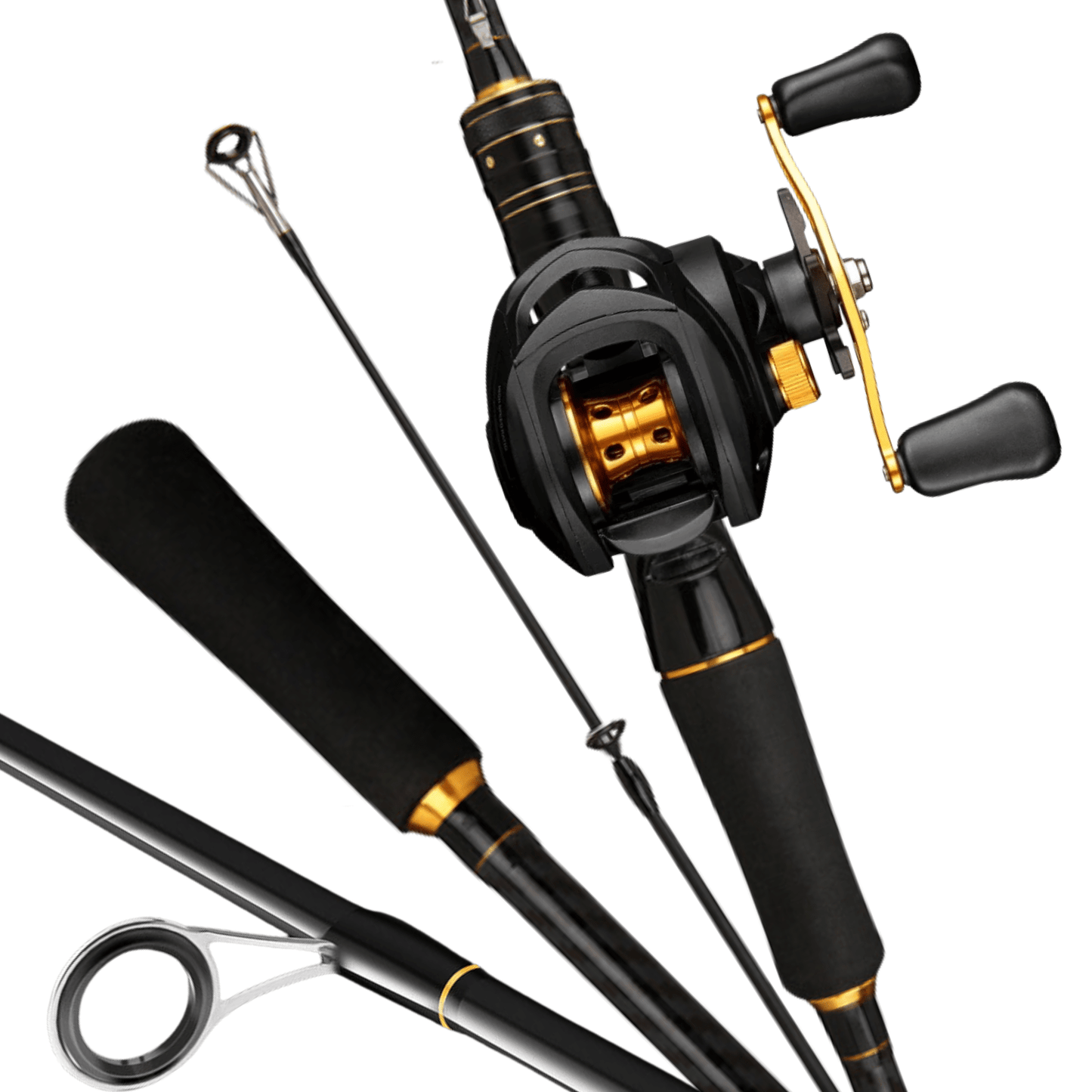 Carbon Fiber Fly Fishing Rod and Reel Combo Set 165cm Aluminum Alloy Reel EVA Grip Left Right Hand Fly Fishing Kit Black Gold Beginner
