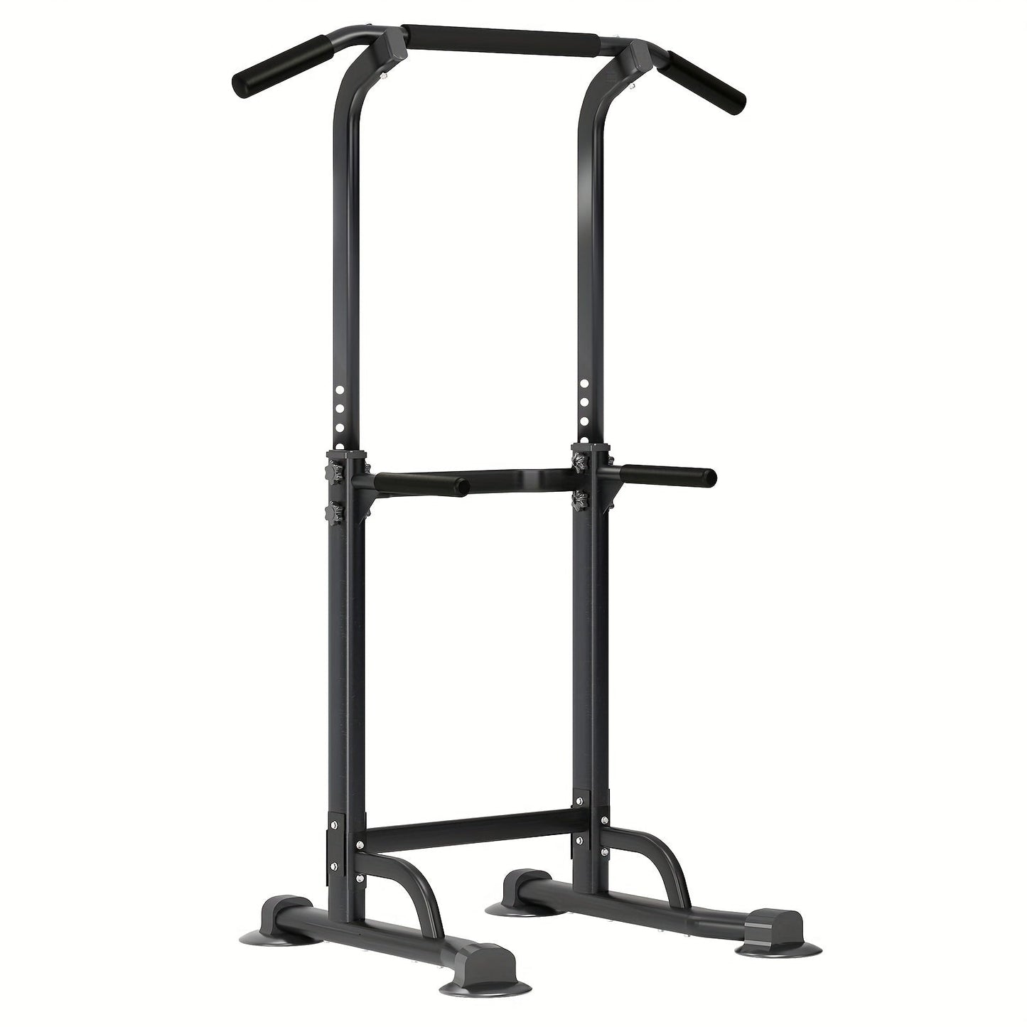 Power Tower Dip Station & Pull-Up Bar – Adjustable Height 65–83", 330 LB Capacity, H-Base Steel Frame for Pull-Ups, Chin-Ups