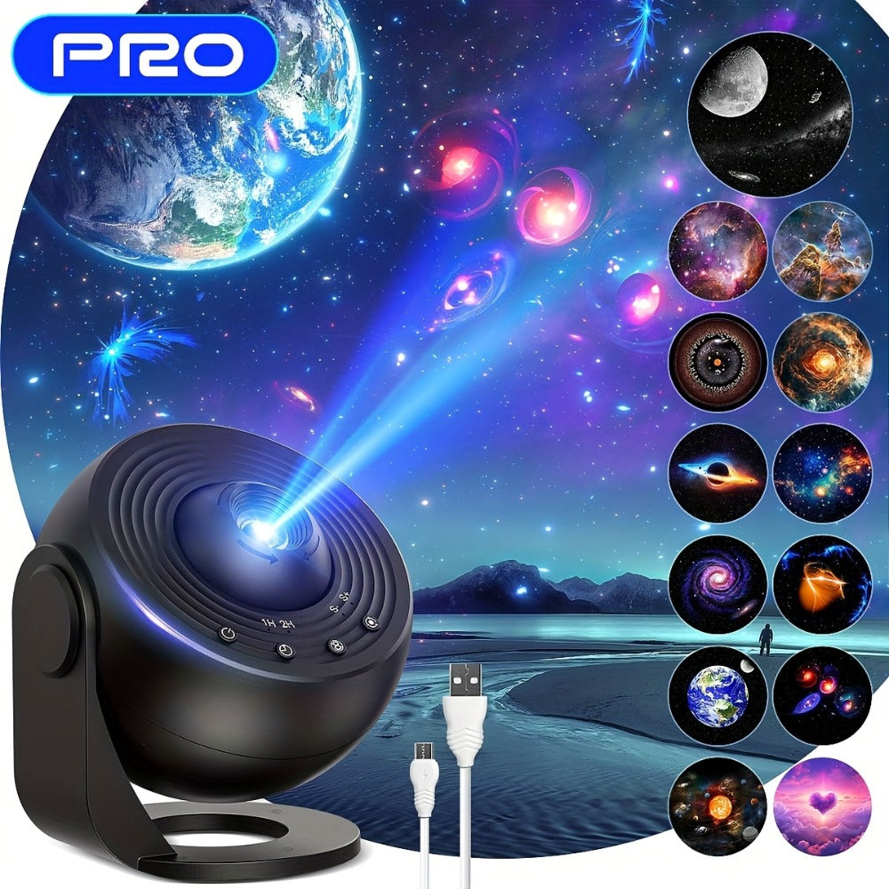 Galaxy Earth Projector Lamp 4K HD with 13 Film Cards Globe Night Light Projector for Bedroom for Entryways, Bedrooms and Living Spaces