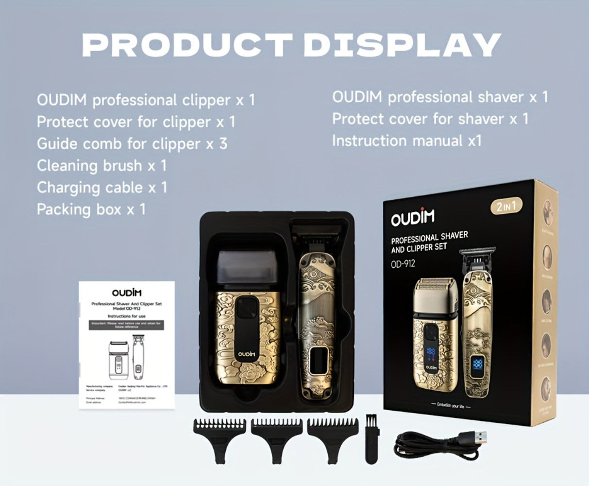 Cordless Electric Foil Shaver Grooming Kit for Men with Barber Shears Beard Mustache Trimmer Bald Head Razor Haircutting Set Father's Day