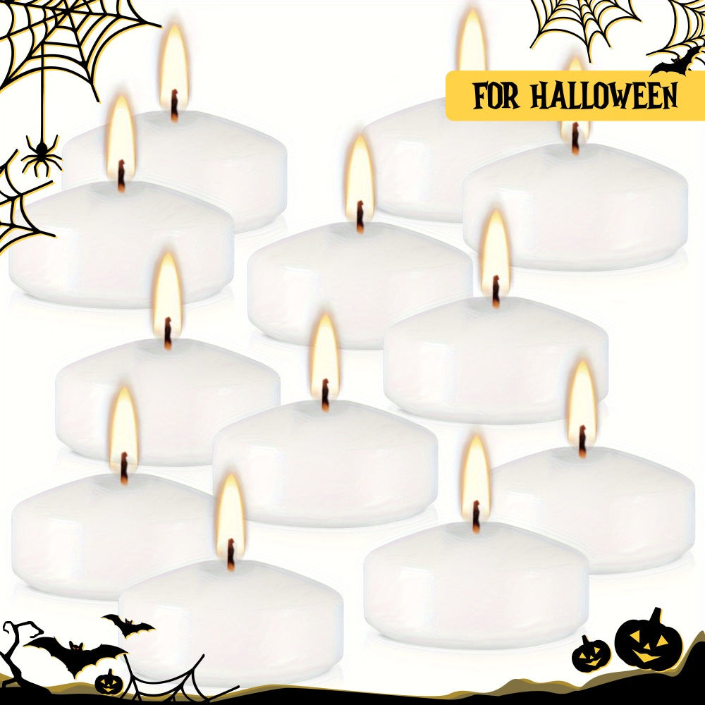 Floating Candles 2 Inch, 50 Pack White Paraffin Wax Candles for Wedding, Birthday, Valentine's Day