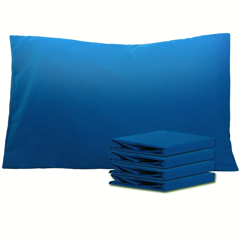 Pillowcases 4 Pack Queen 20x30 – Brushed Microfiber Soft Wrinkle-Free Fade-Resistant Envelope Closure Solid Color 32 Colors