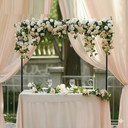 Tabletop Stand with Clamps 44 Inch Height Adjustable Black Metal Arch Stand for Wedding Centerpiece, Birthday, Christmas, Halloween