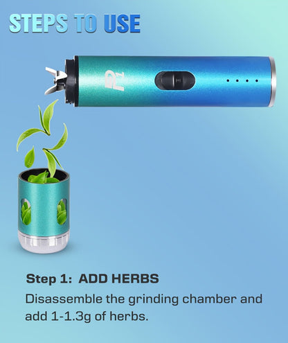 Electric Herb Grinder USB Rechargeable, Portable Spice Mill with One-Button Operation, Travel Bag