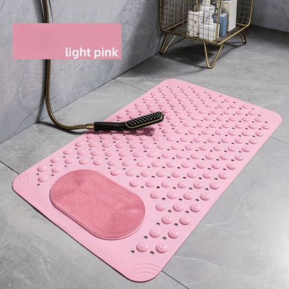 Bath Mat with Massage Buttons - PVC Shower Mat with Polka Dot Pattern, 0.35" Thick Rectangular Bathroom Safety Mat