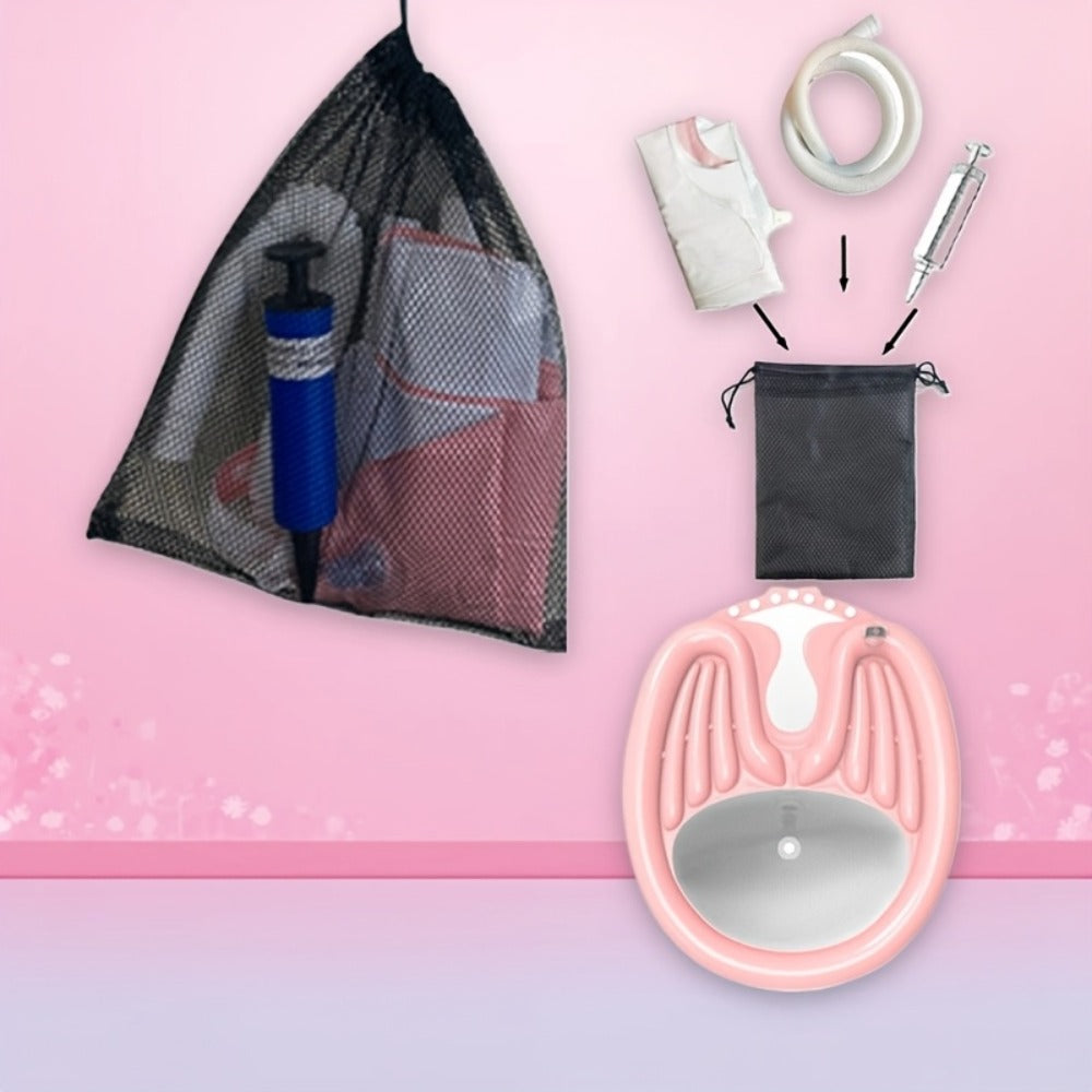 Inflatable Shampoo Basin for Bedridden Elderly - 4pcs Portable Hair Washing Basin with Air Pump & Drainage