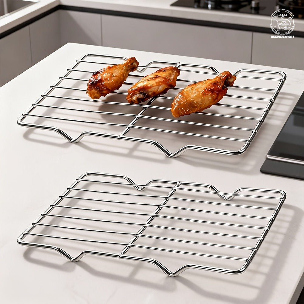 Cooling Rack 2pcs, Heavy Duty Carbon Steel Baking Rack for Cookies, Cakes and Roasting, Oven Safe Wire Rack for Grilling Turkey