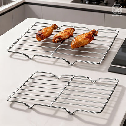Cooling Rack 2pcs, Heavy Duty Carbon Steel Baking Rack for Cookies, Cakes and Roasting, Oven Safe Wire Rack for Grilling Turkey