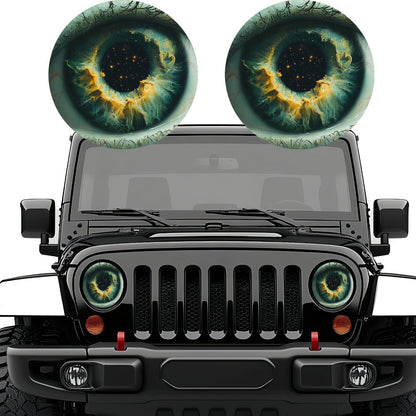 3D Beast Eye Headlight Stickers – Funny Car Headlight Decals for Jeep Round Headlights, Truck Body, Bumper & Window Decoration