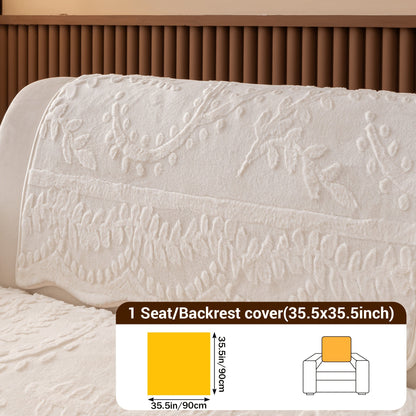 Sofa Cover Quilted Plush-Texture Panels in 35.5-Inch Width for 1 to 4 Seats, Backrest or Armrest