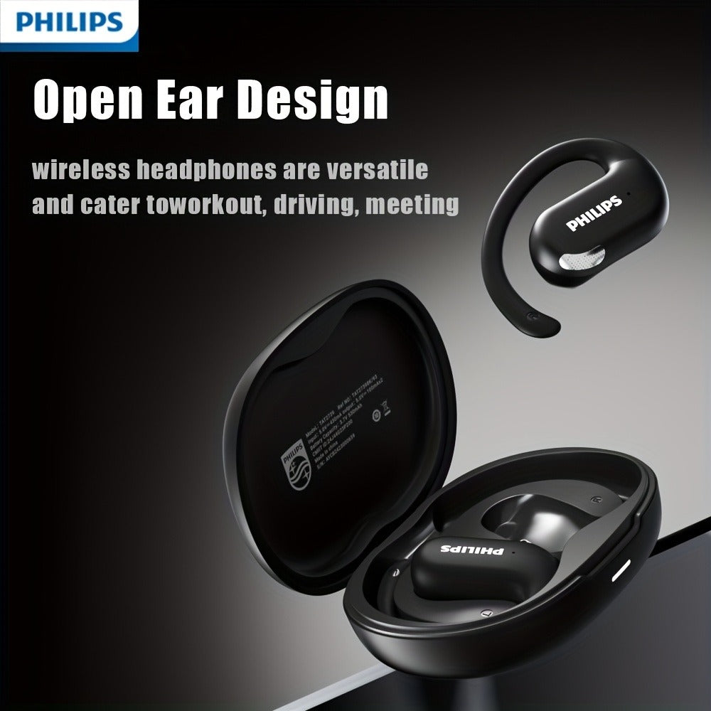 Philips TAT2739 Open-Ear Wireless Headphones AI Call Noise Reduction 360 Spatial Sound for Bedside Audio, Alarms and Room Entertainment