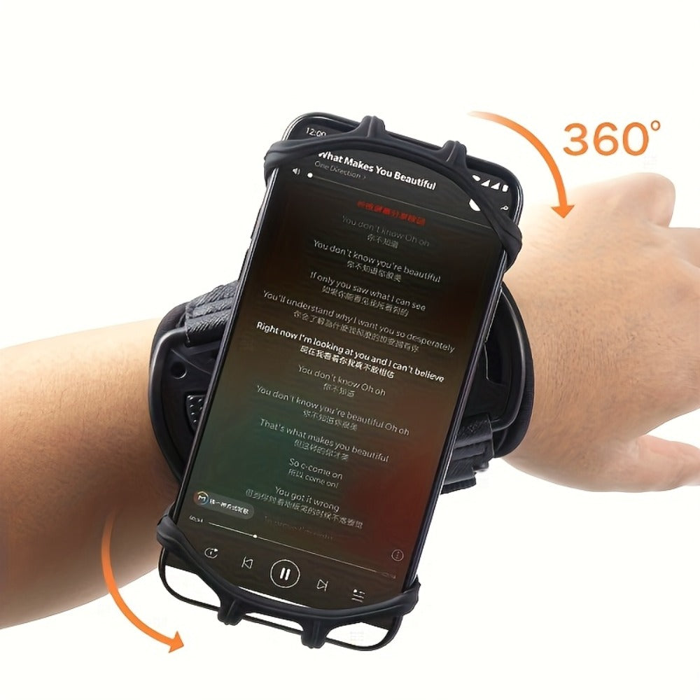 360° Rotation Sports Phone Arm Strap Wrist Holder for Running Gym Workout – Removable Adjustable Armband for 4.5 to 7 Inch Phones iPhone