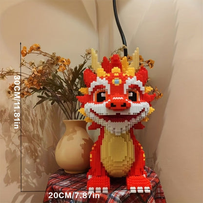 3D Chinese Dragon Model Assembly Set 4500pcs – DIY Build Mixed Color PP Festive Holiday Display Decoration Halloween Thanksgiving Christmas