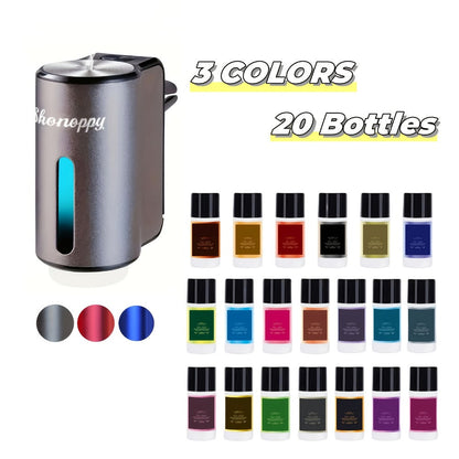 Car Air Freshener Aroma Diffuser with Essential Oils – USB Powered Smart Scent Diffuser for Car, 3/6/10/20 Bottles 0.34oz Essential Oils