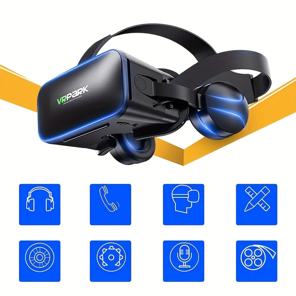 VR Headset All-in-One 3D Standalone with Motion Tracking, Adjustable Headband & Nose Pad, VR Park System for Games
