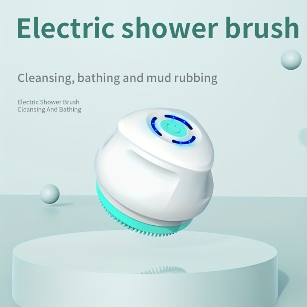 Electric Body Scrubber 6-in-1 Rechargeable Shower Brush - Vibrating Exfoliating Brush with Long Handle