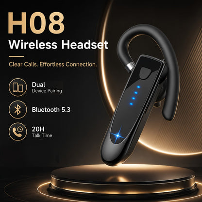 Trucker Bluetooth Headset 29H Playtime 180H Standby, Handsfree Earpiece with Mic Dual Device Connection