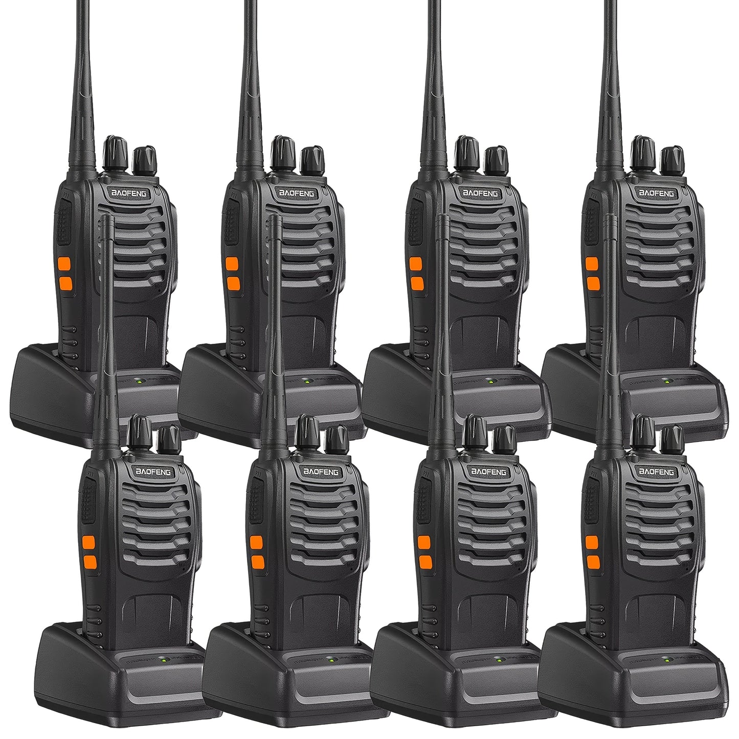Baofeng UHF Walkie Talkies 16CH 5W, 2/4/6/8/10/12 Pack Two-Way Radios, USB Rechargeable 1500mAh Battery
