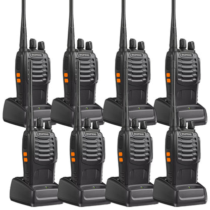 Baofeng UHF Walkie Talkies 16CH 5W, 2/4/6/8/10/12 Pack Two-Way Radios, USB Rechargeable 1500mAh Battery